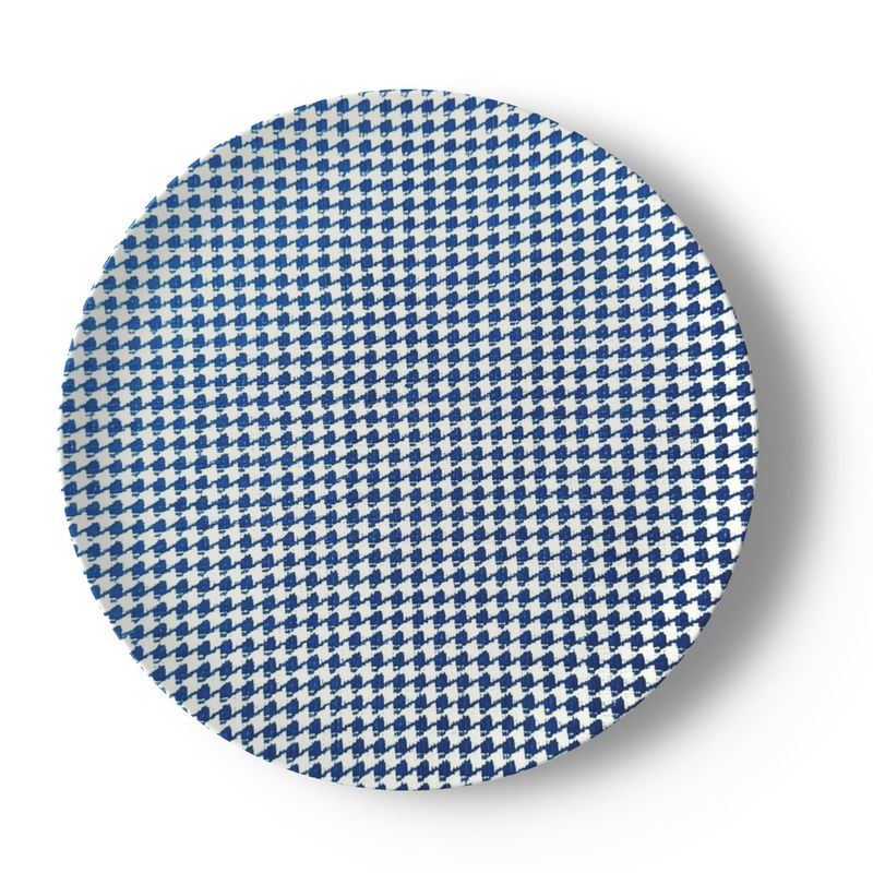 Strickland Houndstooth Petit Bleu Bone China