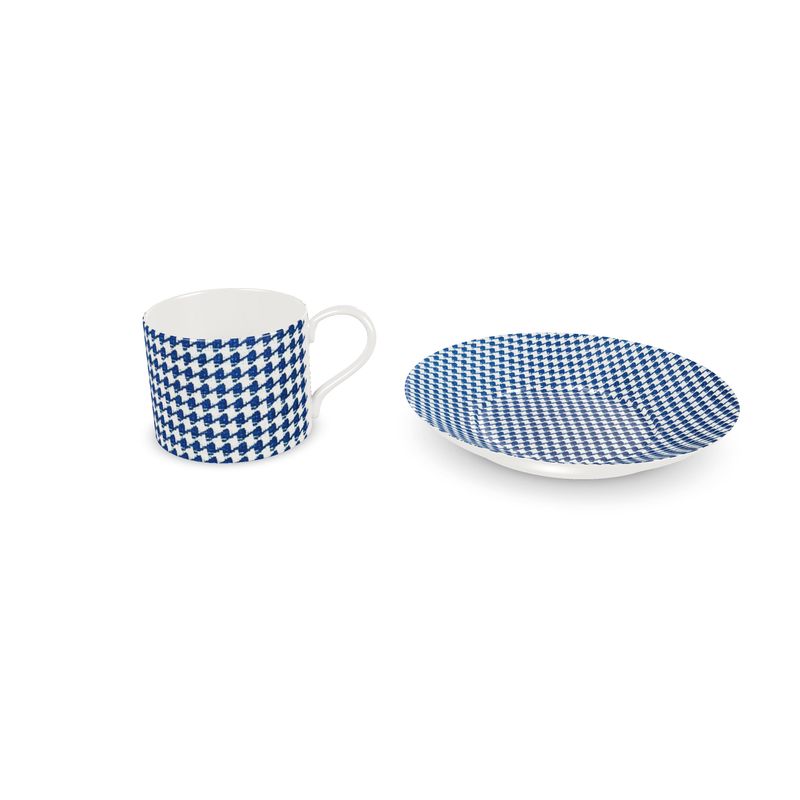 Strickland Houndstooth Petit Bleu Bone China