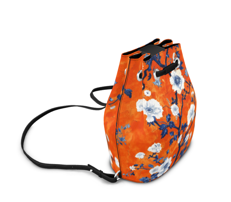 Beauchamp Russet Floral Nappa Leather Bucket Bag