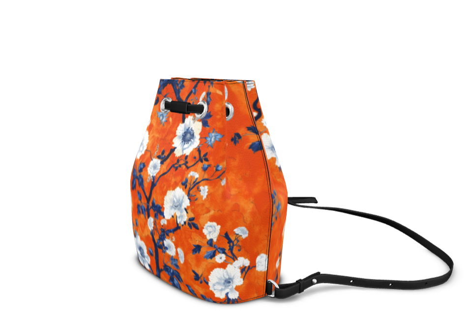 Beauchamp Russet Floral Nappa Leather Bucket Bag