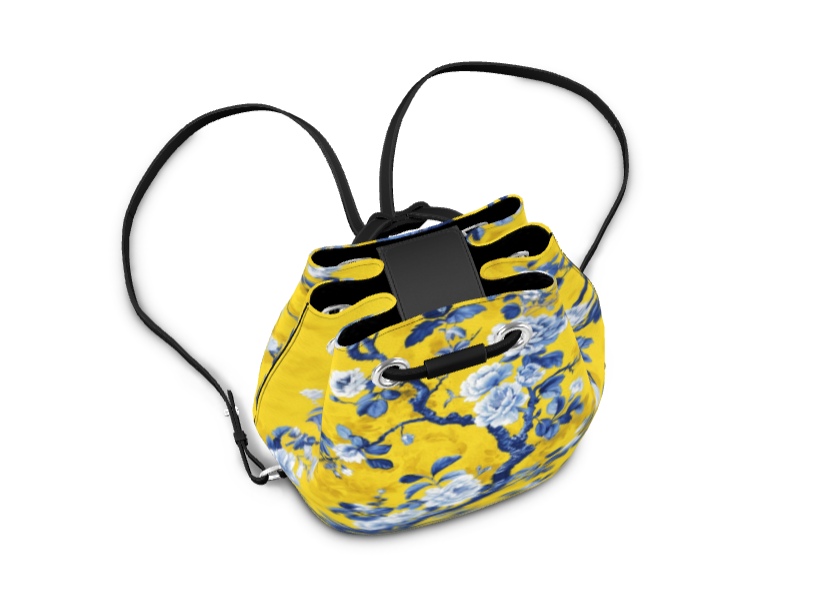 Beauchamp Goldenrod Floral Nappa Leather Bucket Bag