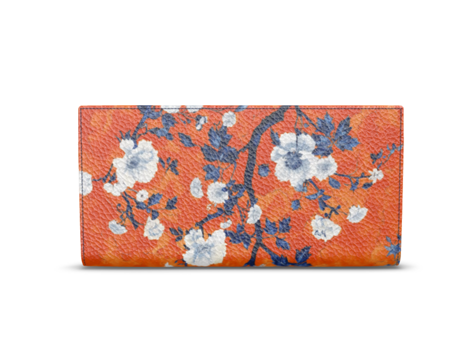 Beauchamp Russet Floral Nappa Leather Travel Wallet