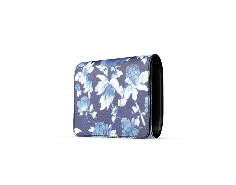 Augusta Blue Floral Foldover Wallet