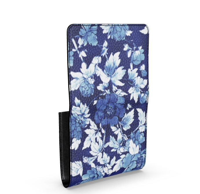 Augusta Blue Floral Foldover Wallet