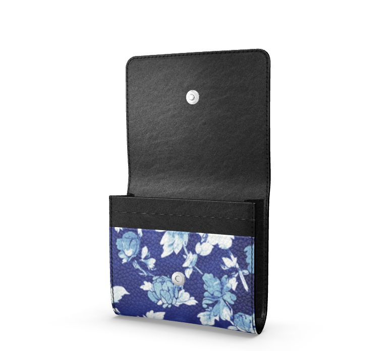 Augusta Blue Floral Foldover Wallet