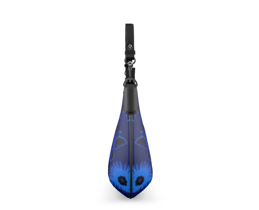 Bouffant Floral Cobalt Shoulder Bag
