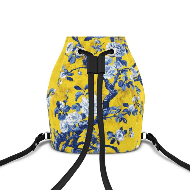 Beauchamp Goldenrod Floral Nappa Leather Bucket Bag