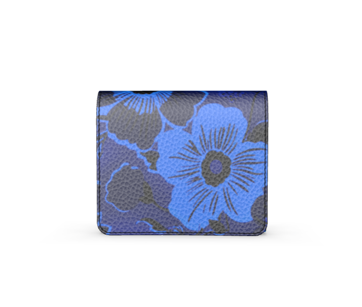 Bouffant Floral Cobalt Foldover Wallet