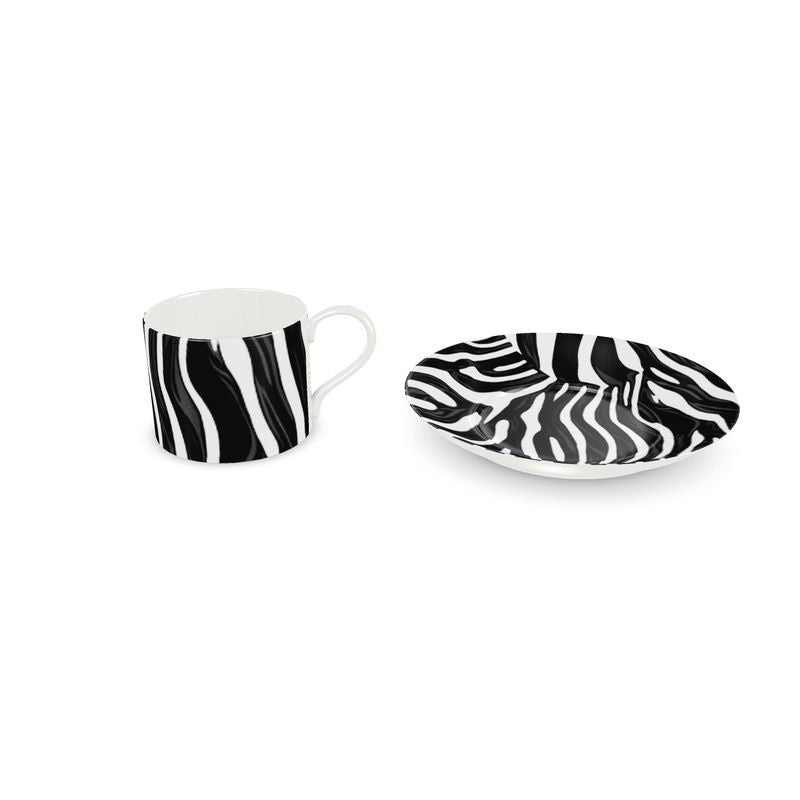 Equus Black and White Zebra Bone China