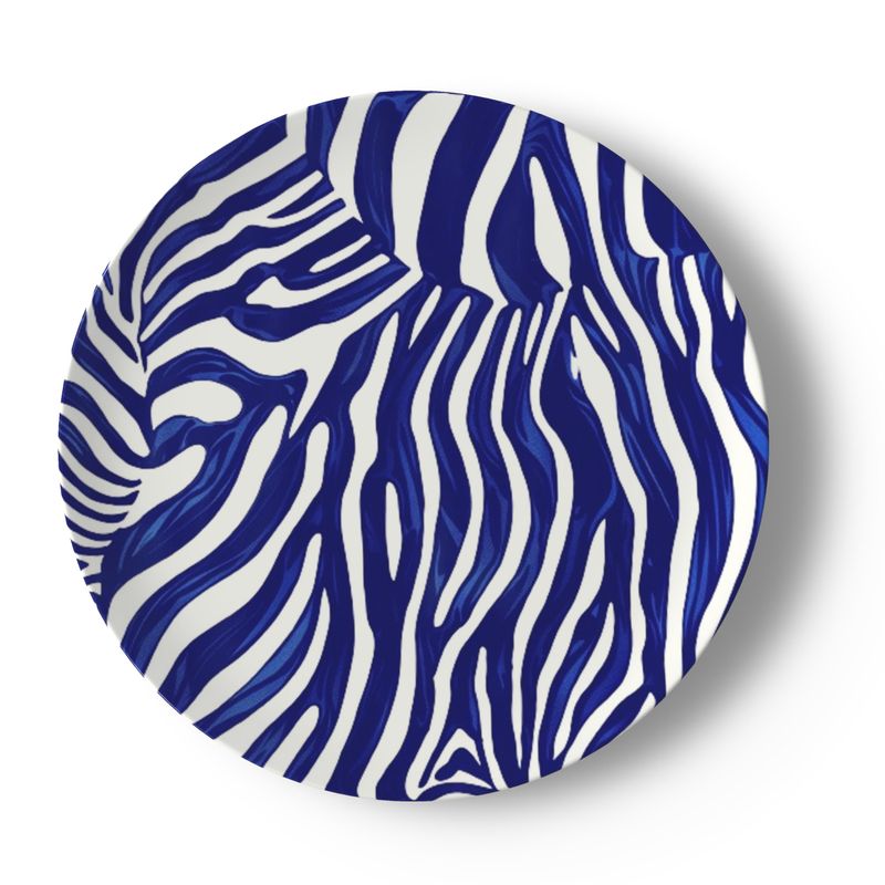 Equus Blue and White Zebra Bone China