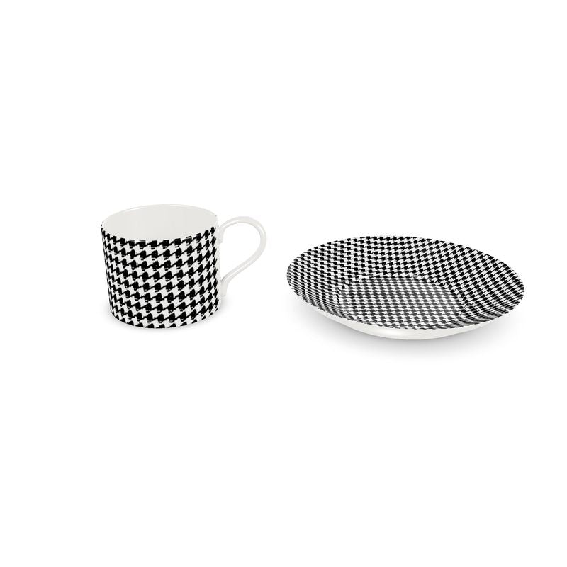 Strickland Houndstooth Noir Petit Bone China