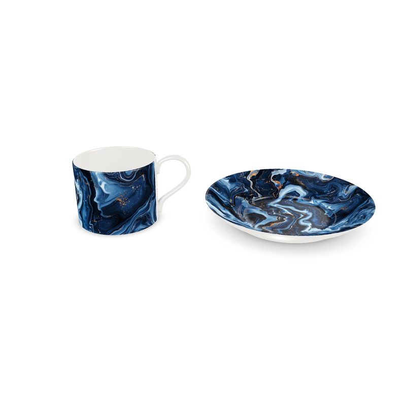 Marble in Sapphire Bone China