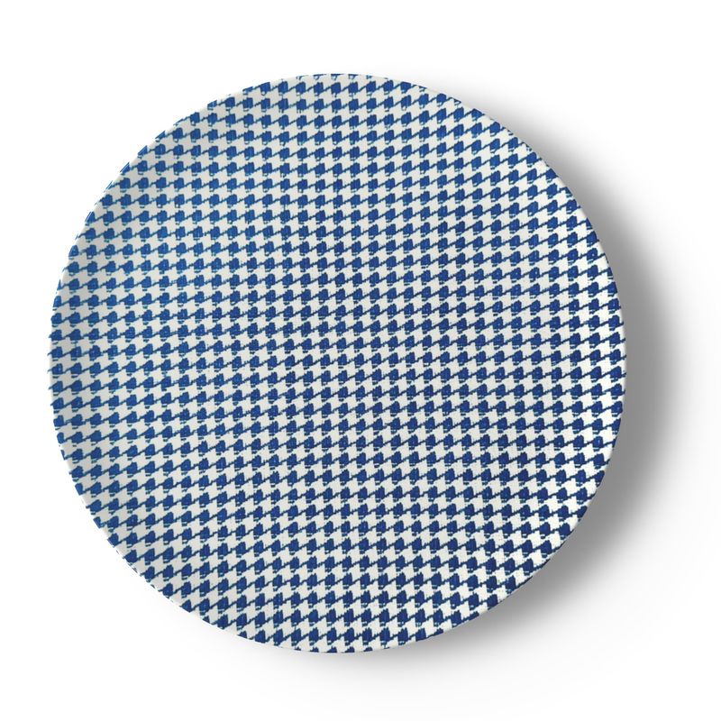 Strickland Houndstooth Bleu Petit Bone China