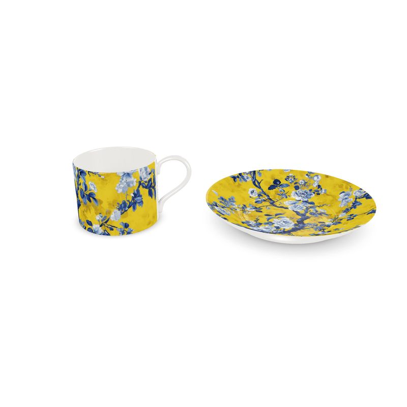 Beauchamp Goldenrod Floral Toile Bone China