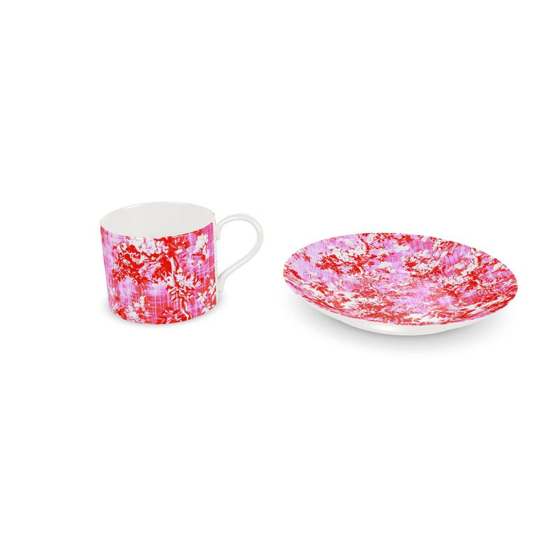 Millicent Rouge and Rose Floral Toile Bone China