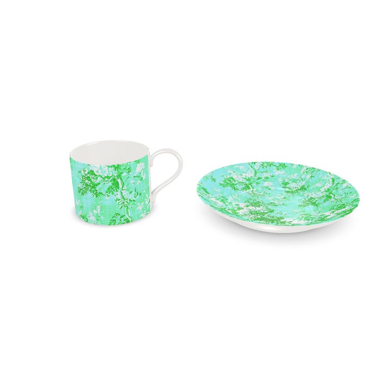 Millicent Aqua-Vert Toile Bone China