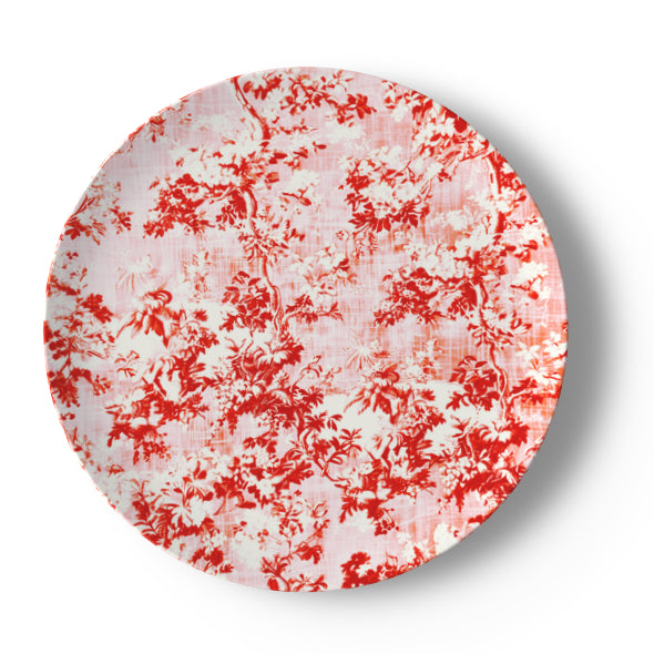 Millicent Bright Red Floral Toile Bone China