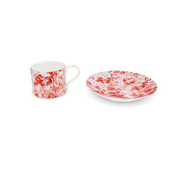 Millicent Bright Red Floral Toile Bone China