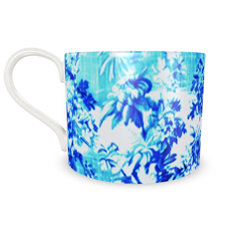 Millicent Cobalt on Turquoise Toile Bone China