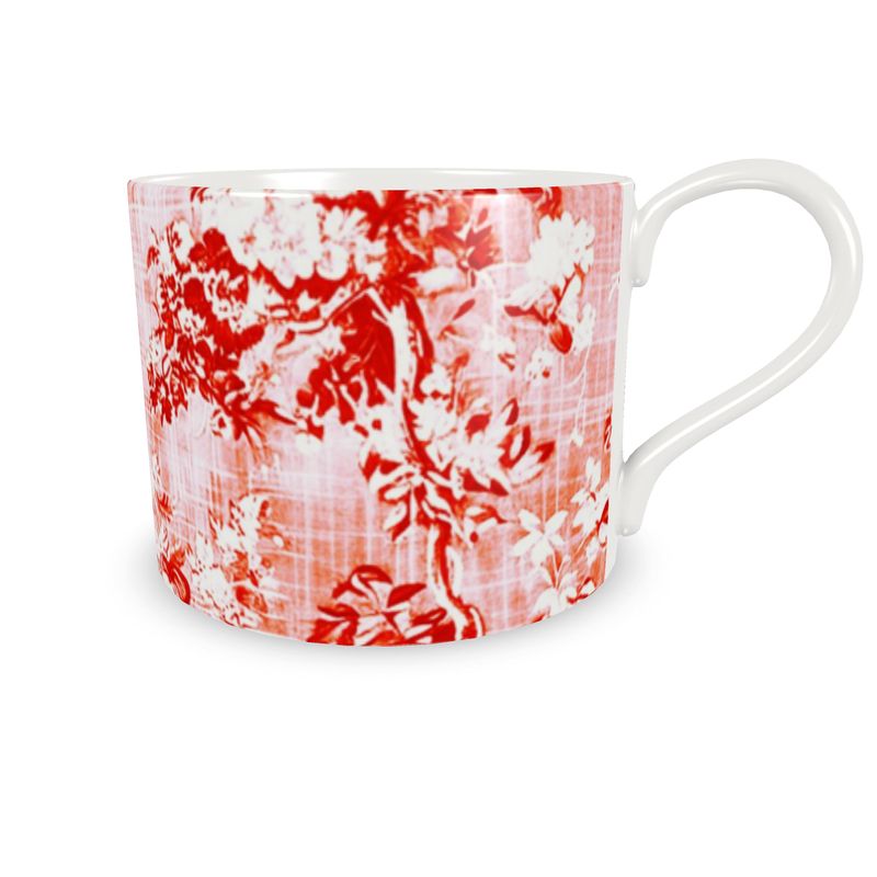 Millicent Bright Red Floral Toile Bone China