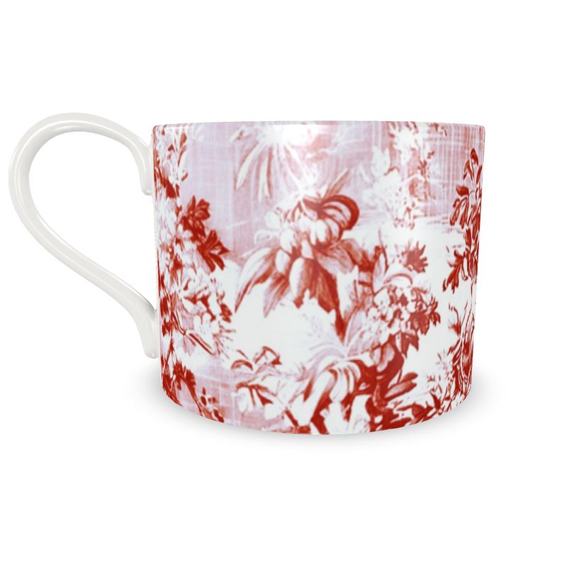 Millicent Dark Red Floral Toile Bone China