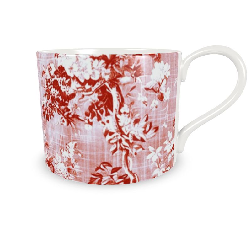 Millicent Dark Red Floral Toile Bone China