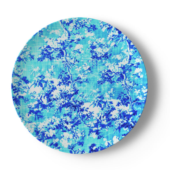 Millicent Cobalt on Turquoise Toile Bone China