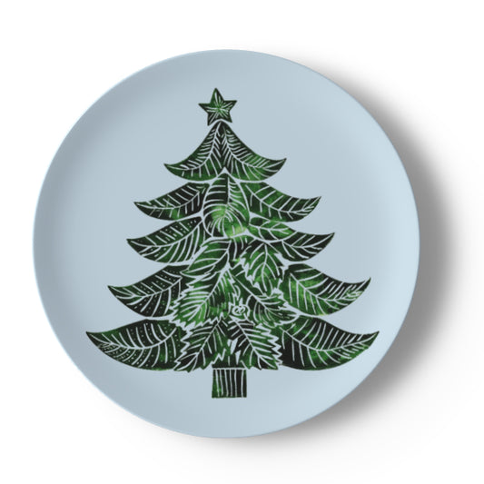 Catskills Christmas Tree on Blue Bone China