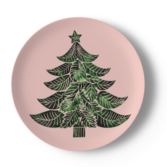 Catskills Christmas Tree on Pink Bone China