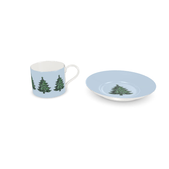 Catskills Christmas Tree on Blue Bone China