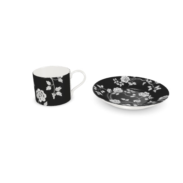 Hamlin Black Floral Bone China