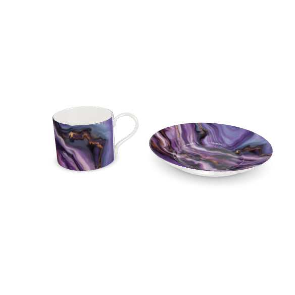 Marble in Amethyst Bone China