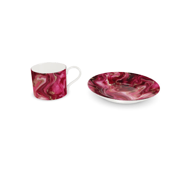 Marble in Garnet Bone China