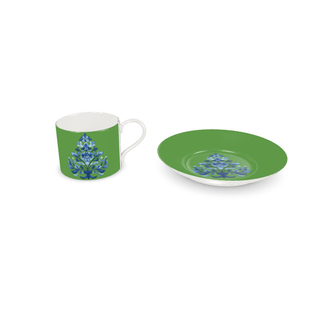 Talavera Tree on Green Bone China