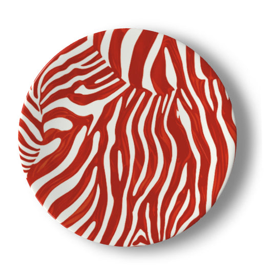 Equus Red and White Zebra Bone China