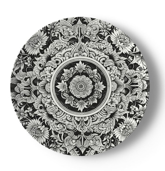 Astorbourne Medallion Black Floral Bone China